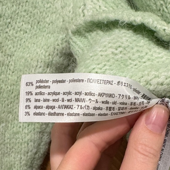 Mint Green Zara Women's Cropped Sweater Large - Picture 5 of 5